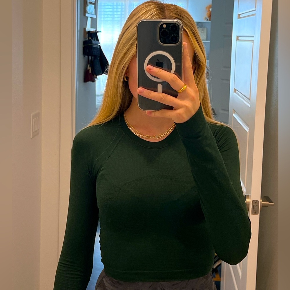 Lululemon Swiftly Tech Cropped Long Sleeve Shirt 2.0 - Legacy Green